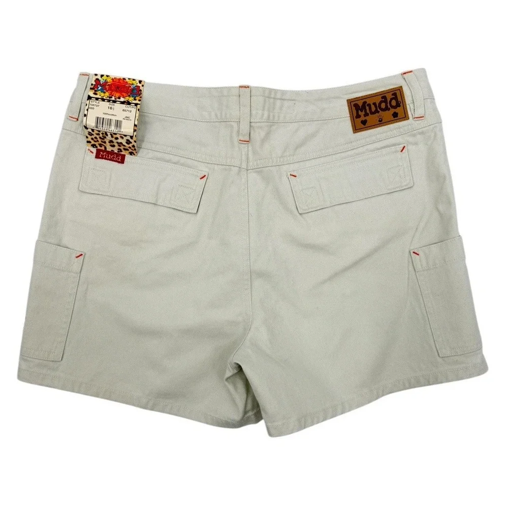 Mudd Jeans Womens 16.5 Plus Cargo Shorts Y2K High Rise Utility NWT Vintage Style